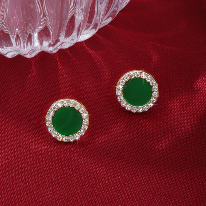 Wholesale Love black oil drop diamond square earrings silver needle light luxury earrings for women