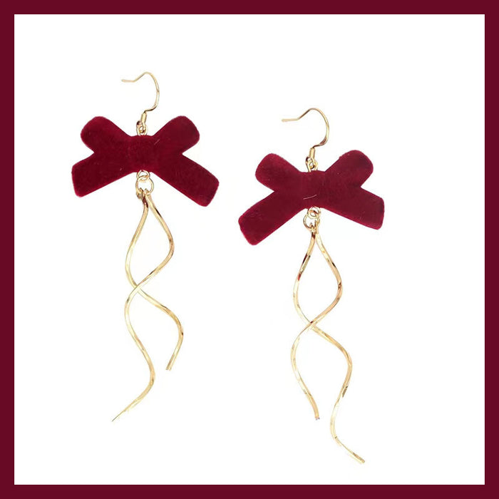 Wholesale Christmas Tree Color-Blocked Five-Pointed Star Earrings