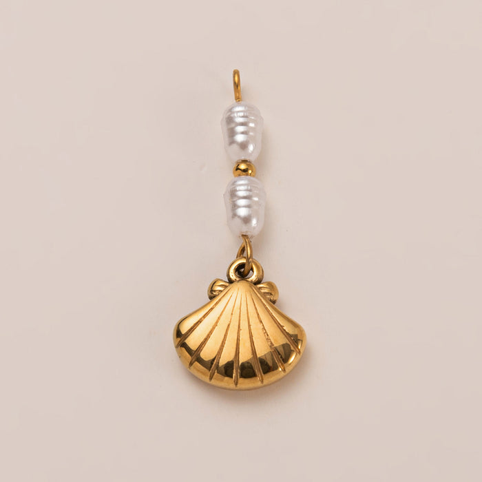 Wholesale Stainless Steel Furnace Vacuum Electroplating Jewelry Gold Pendant Beach Style Zircon Keychain Pendant