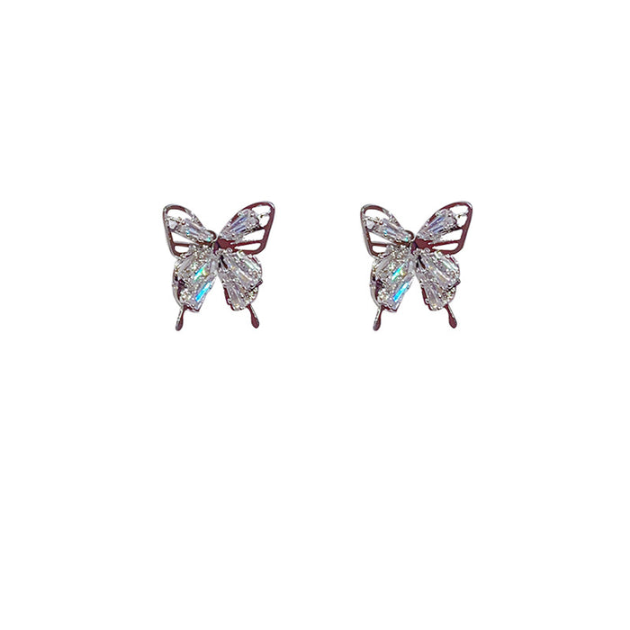 Wholesale Hollow Crystal Butterfly Stud Earrings JDC-ES-JiaoB004