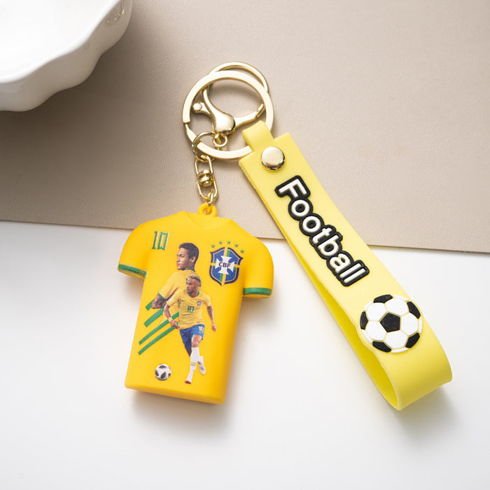 Wholesale Soccer Jersey Keychain Pendant PVC Car Key Accessory Gift MOQ≥2