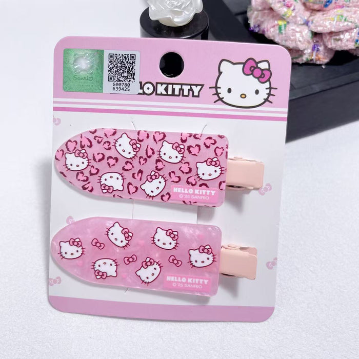 Wholesale Pink leopard print cute cartoon hair clips