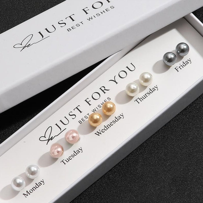 Wholesale Pearl Heart and Bow Earring Set with Gift Box - Casual Fashion Jewelry MOQ≥2