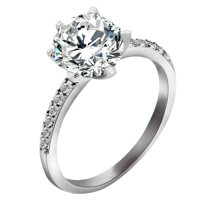 Wholesale jewelry temperament blue zircon diamond rings