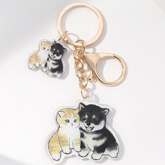 Wholesale Acrylic Cat and Dog Keychain JDC-KC-RongRui059