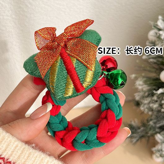 Wholesale Christmas Cartoon Deer Biscuits Braided Hair Scrunchies JDC-HS-Shuy002