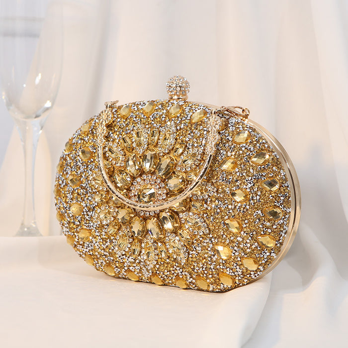 Wholesale Handbag Alloy Flower Diamond Inlaid Banquet Bag JDC-HB-MM003