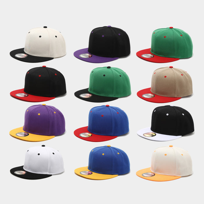 Wholesale Two-tone color block hip-hop cap unisex flat-brimmed baseball cap