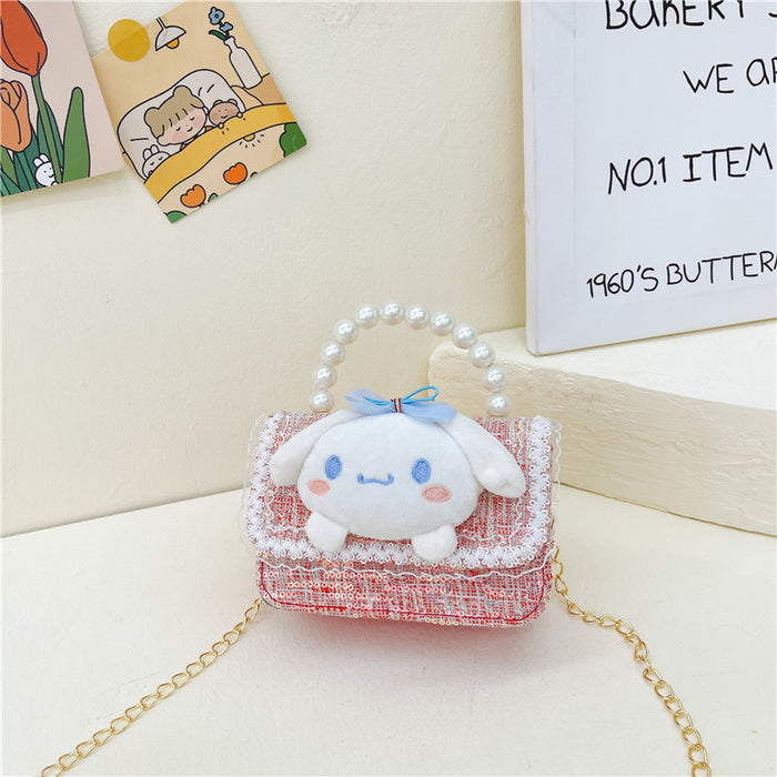 Wholesale PU Sequin Children's Accessories Bag Pearl Portable Shoulder Crossbody Bag JDC-SD-GM004