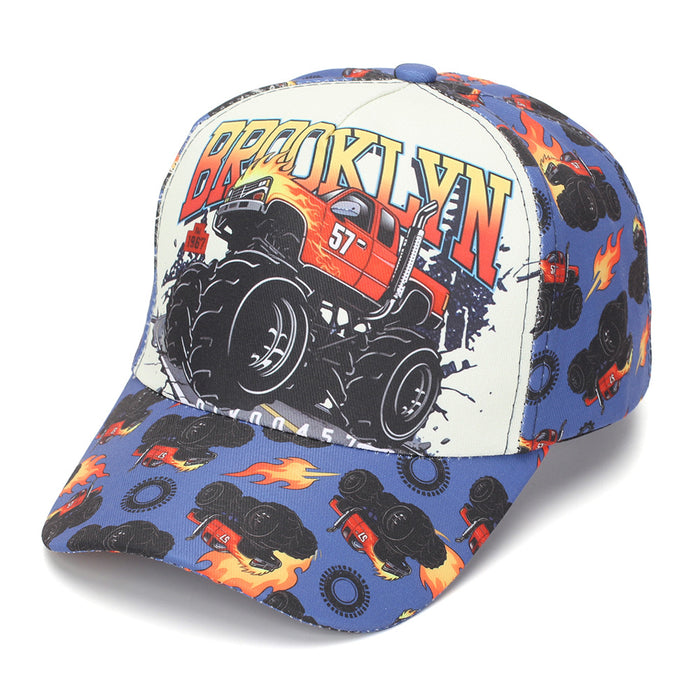 Wholesale Kids Baseball Cap with Flame Print Summer Sun Protection Unisex Hat