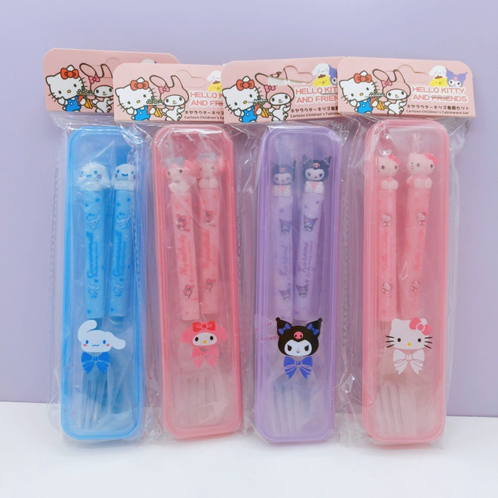 Wholesale Cartoon boxed tableware cute spoon and fork set stainless steel for students