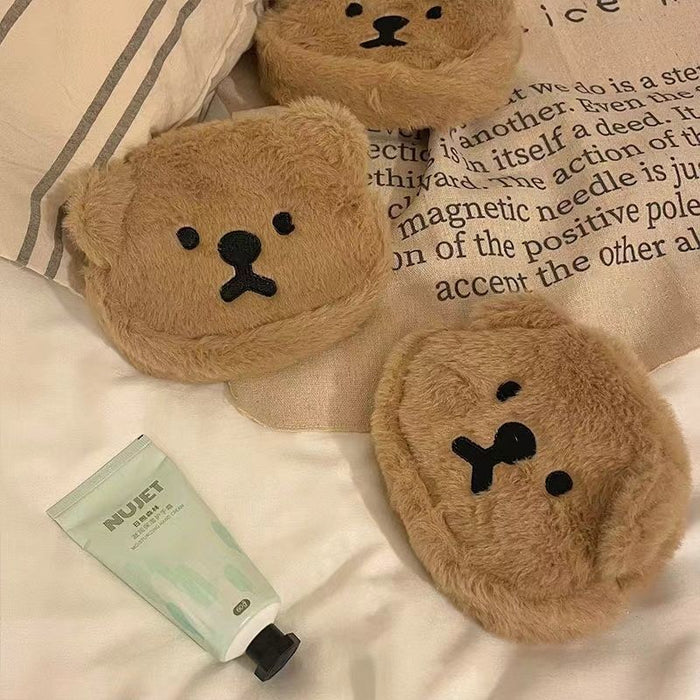 Wholesale Cute Plush Cartoon Bear Change High Beauty Value Portable Ins Makeup Storage Bag Mouth Red Envelope Headset Waist Hanging Bag