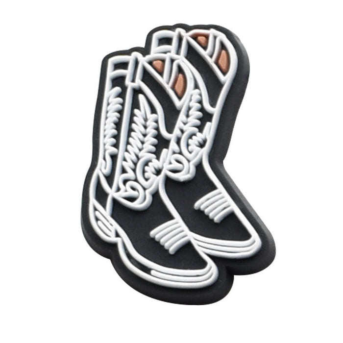 Wholesale 100 PCS PVC Cartoon Western Cowboy Style Cow Pattern DIY Shoe Buckle JDC-SC-RYY005