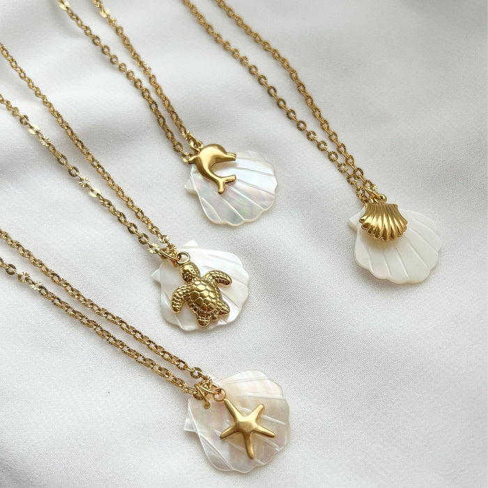Wholesale Necklace Conch Pendant Shell DIY Necklace Stainless Steel Gold Plated