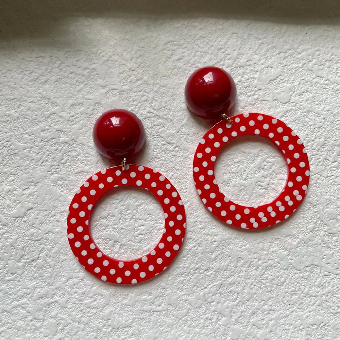 Wholesale Personalized retro red exaggerated circle earrings ear clip