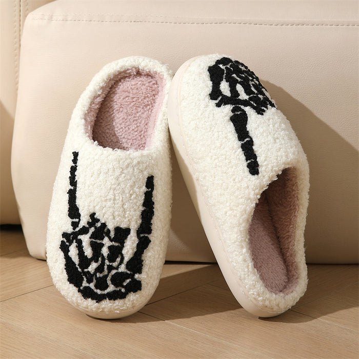 Wholesale Skull Finger Cotton Slippers Home Winter Home Warm Indoor Non-Slip  Slippers for Men and Women