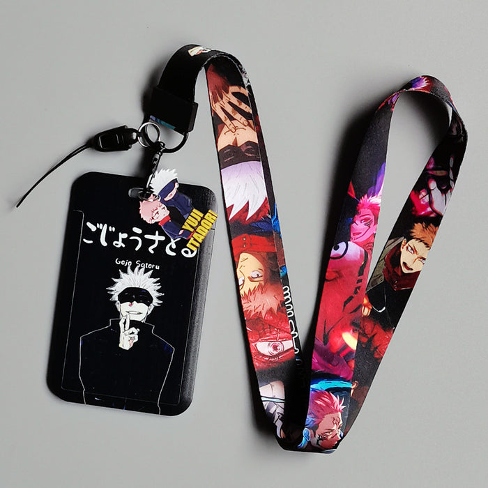 Wholesale 10pcs Anime Bus Card Holder Hard Mobile Phone Lanyard Keychain