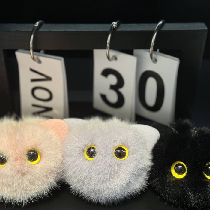 Wholesale plush cartoon cat head pendant cute animal Keychain Car bag key chain fashion small gift