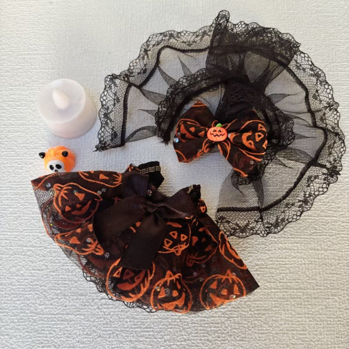 Wholesale Cute  Doll Clothes Set Universal Lace Bow Witch Hat