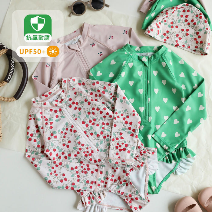 Wholesale Sunscreen one-piece swimsuit for girls, quick drying swimsuit, cute vacation swimsuit