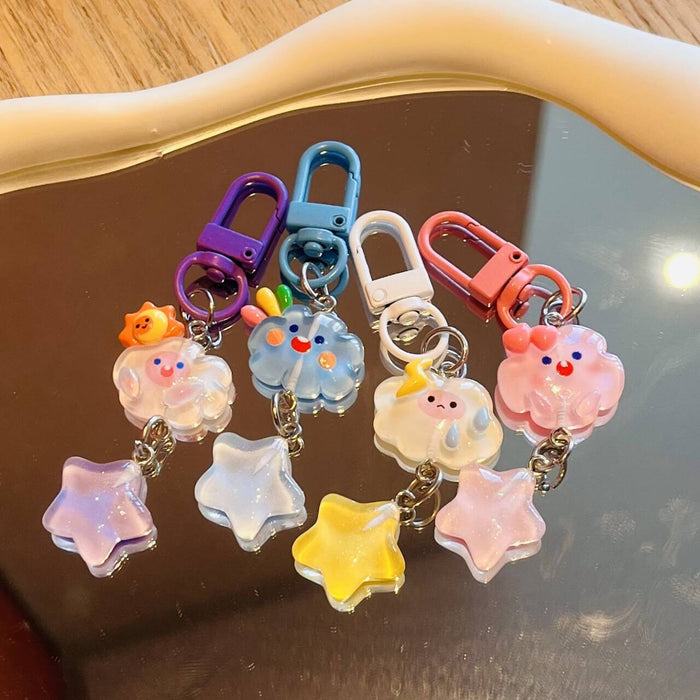 Wholesale Rainbow Cloud Star Phone Strap Cute Resin Backpack Charm Pendant Trendy Decorative Accessory