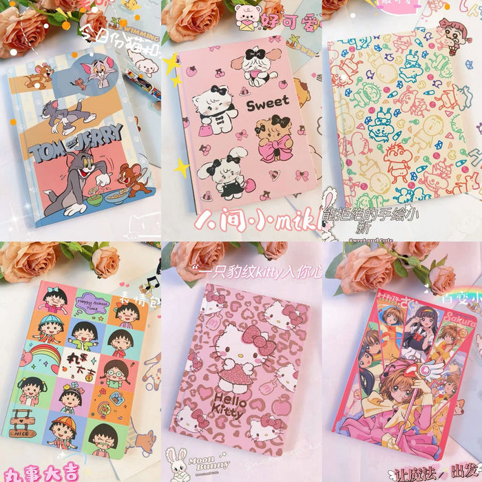 Wholesale 5pcs Coloring Page Hard Shell  Notebook Office Notepad Cartoon Hand Ledger Student Diary