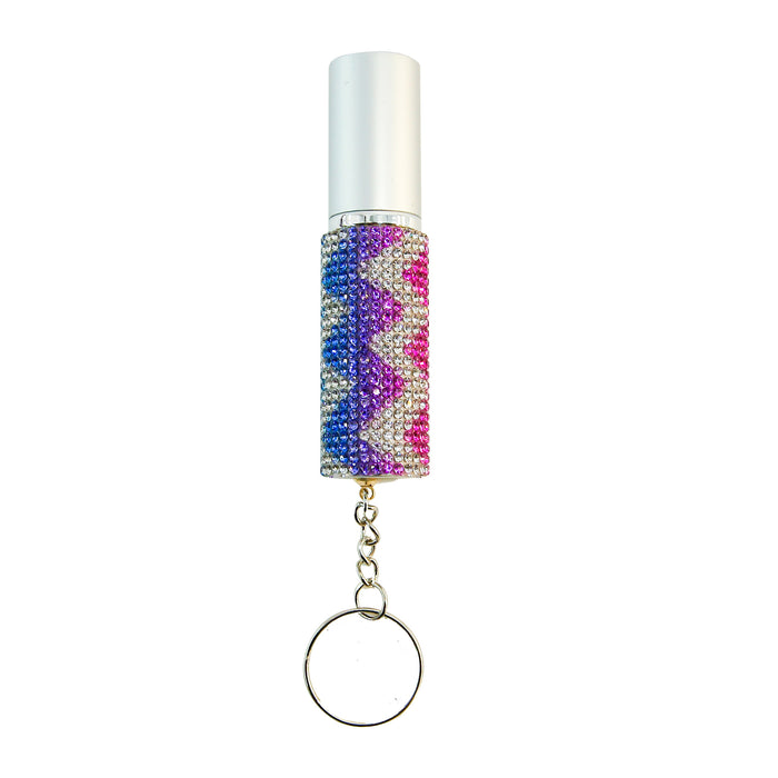 Wholesale Modern Alloy Rhinestone Perfume Bottle Keychain Pendant Portable 5Ml Atomizer Car Key Accessory For Women
