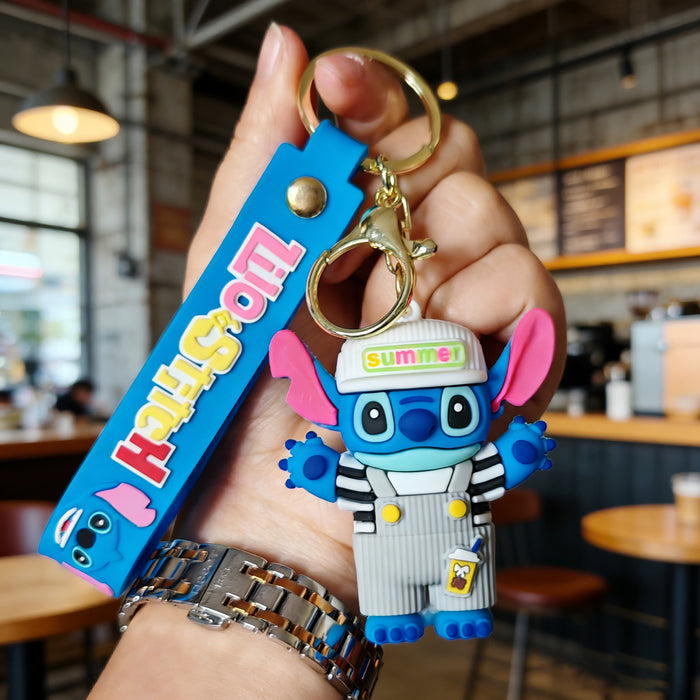 Wholesale Cute cartoon silicone 3D figurine keychain
