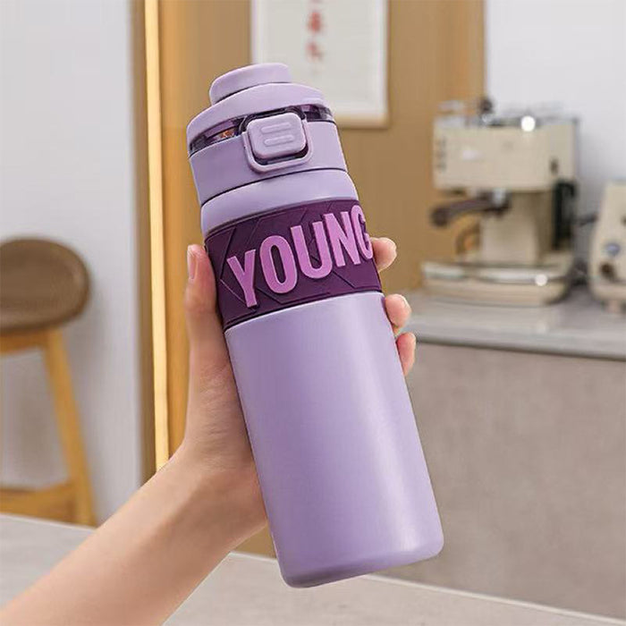 Wholesale Thermos Cup Stainless Steel Double Drinking Cup Cartoon Cute Girls Straw Cup