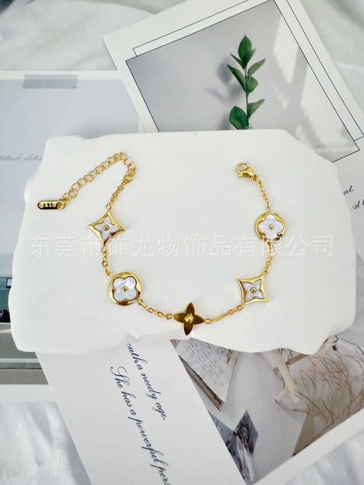 Wholesale Classic Diamond Pattern Titanium Steel 18k Gold Plated Unisex Bracelet