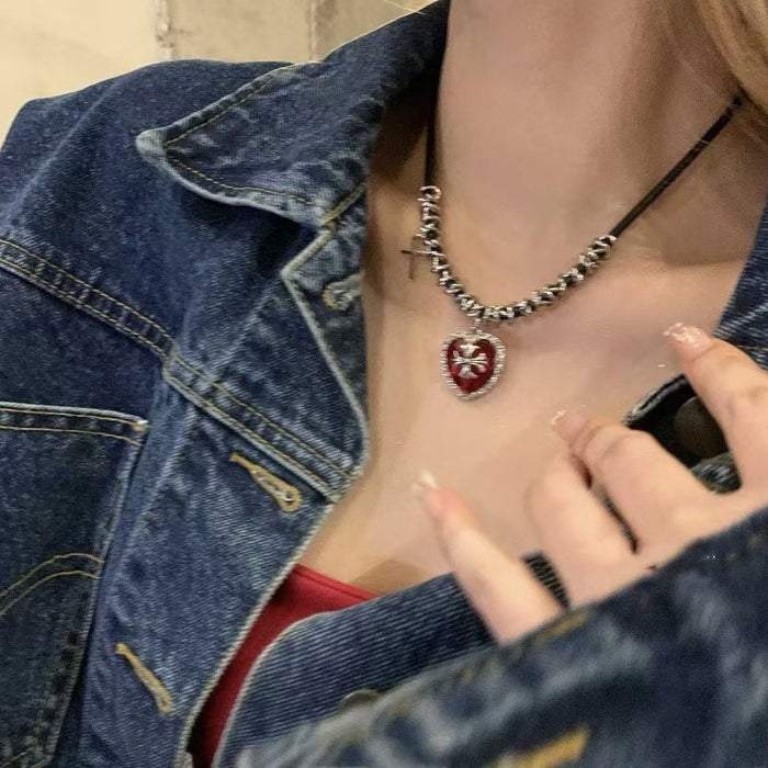 Wholesale Halloween Love Beaded Sweet Cool High Sense Clavicle Chain Necklace