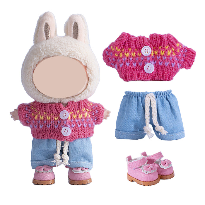 Wholesale Pendant  Cloth Clothes Knitted Sweater with Jeans Replacement Shoes Keychain Vinyl Clothes