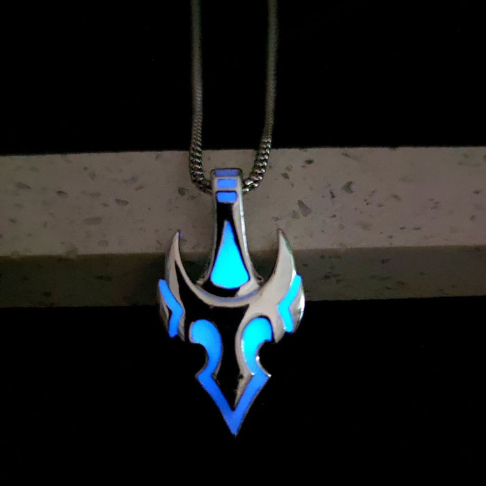 Wholesale Cow Helmet Pendant Luminous Alloy Necklace JDC-NE-DanY009