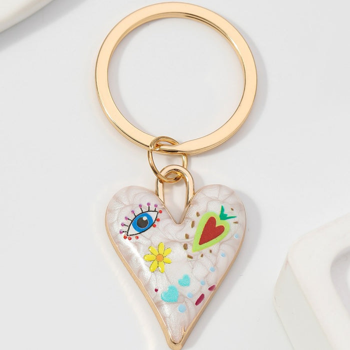 Wholesale Alloy Love Flower Keychain JDC-KC-RongRui065