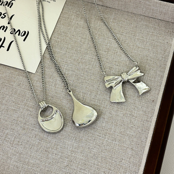 Wholesale saddle shape alloy necklace all-match accessories bow long