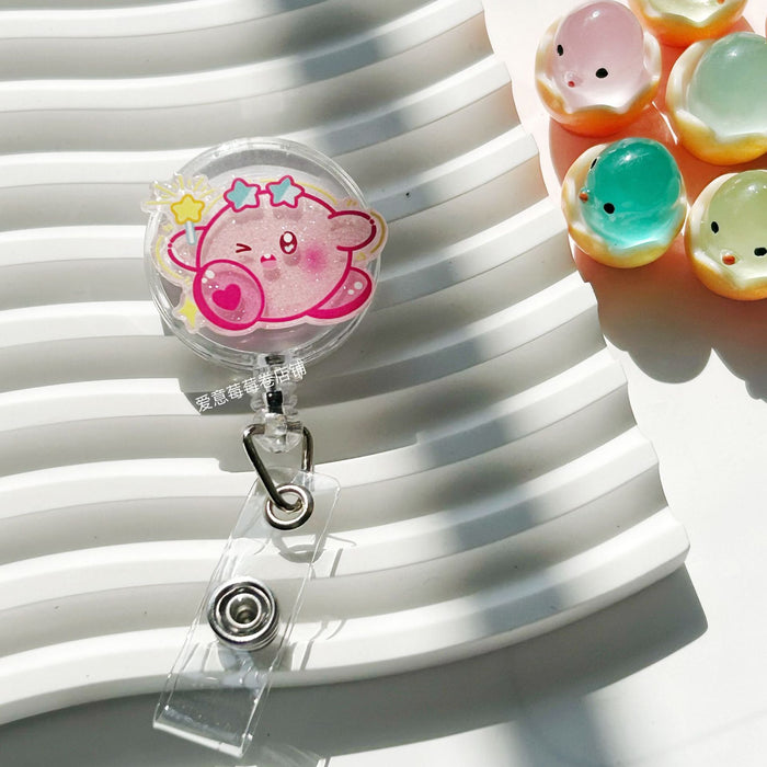 Wholesale Cute Cartoon Retractable Buckle Badge Reels Keychains