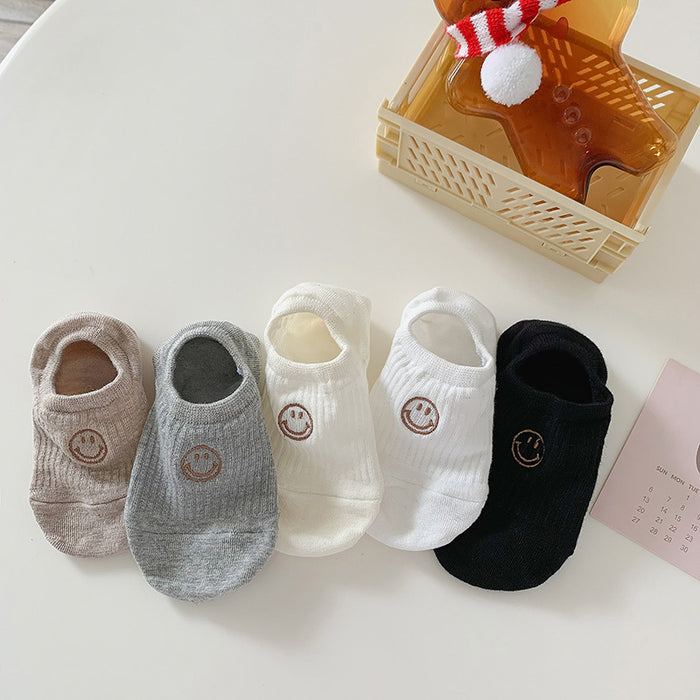 Wholesale Cute Embroidered Socks, Shallow Mouth Invisible Socks, Anti slip and Non falling, Boat Socks, Short Socks