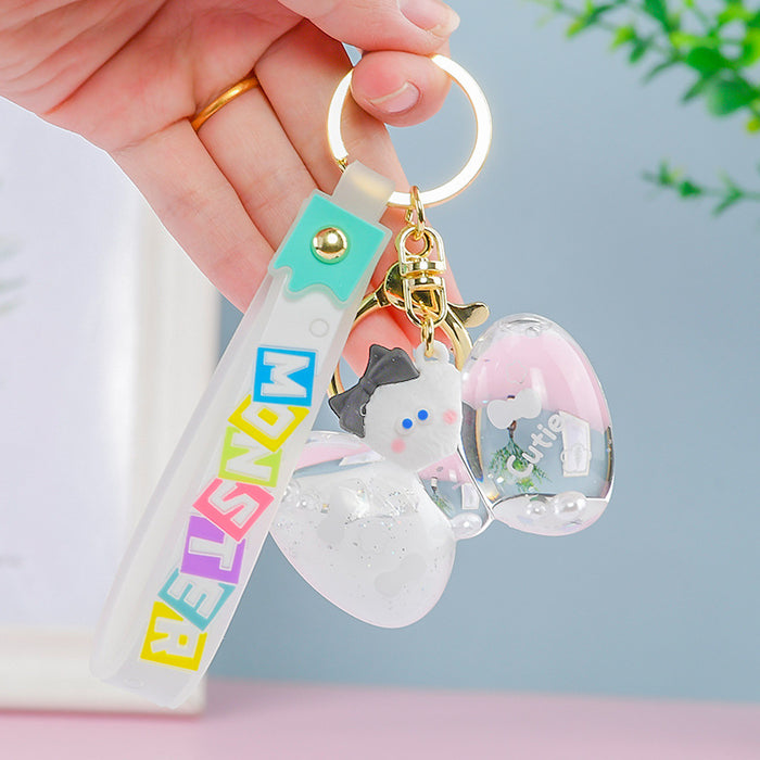 Wholesale PVC Liquid Oil Bowknot Cartoon Keychain JDC-KC-DiAJ001