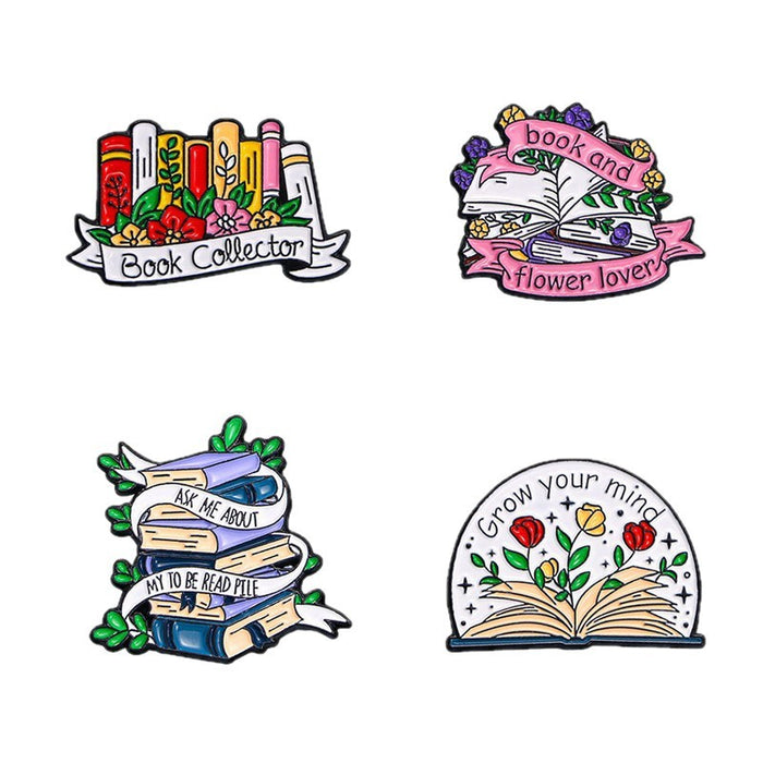 Wholesale Original cartoon book flower brooch exquisite versatile badge horse pin badge