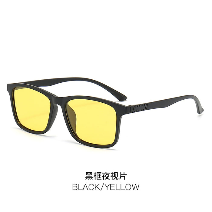Wholesale men's business polarized sunglasses square frame sunglasses outdoor fishing driving night vision glasses