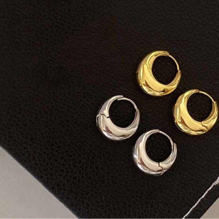Wholesale circle earrings female silver needle ear buckle metal earrings