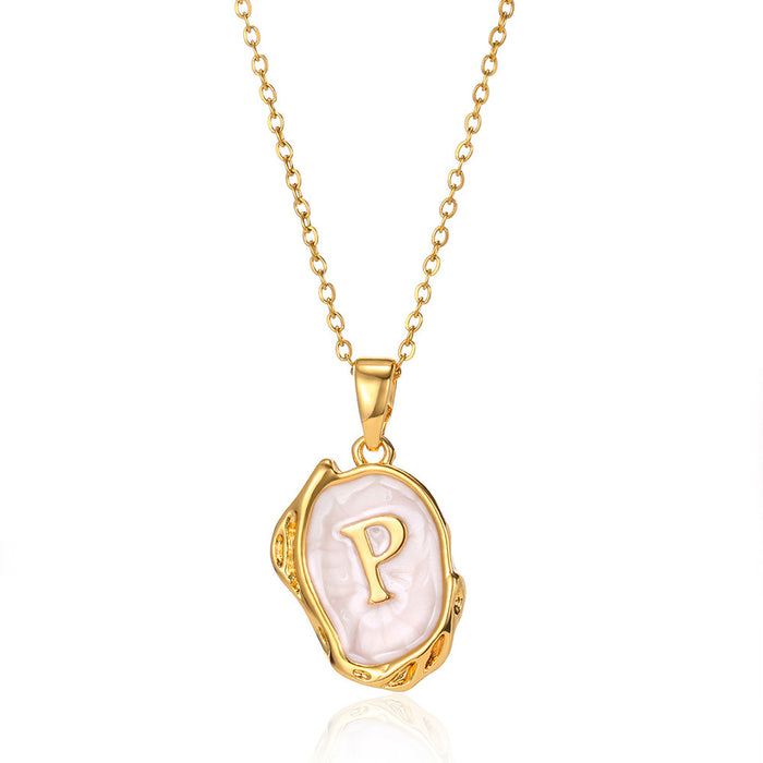 Wholesale Capital Initial Oil Drop Pendant Necklace Fashion Simple Three-dimensional