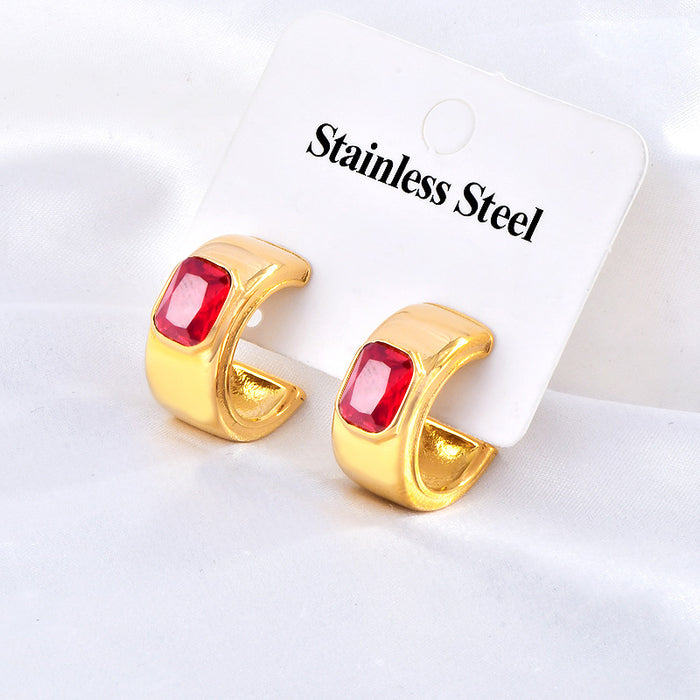 Wholesale Stainless Steel Earrings with Zircon