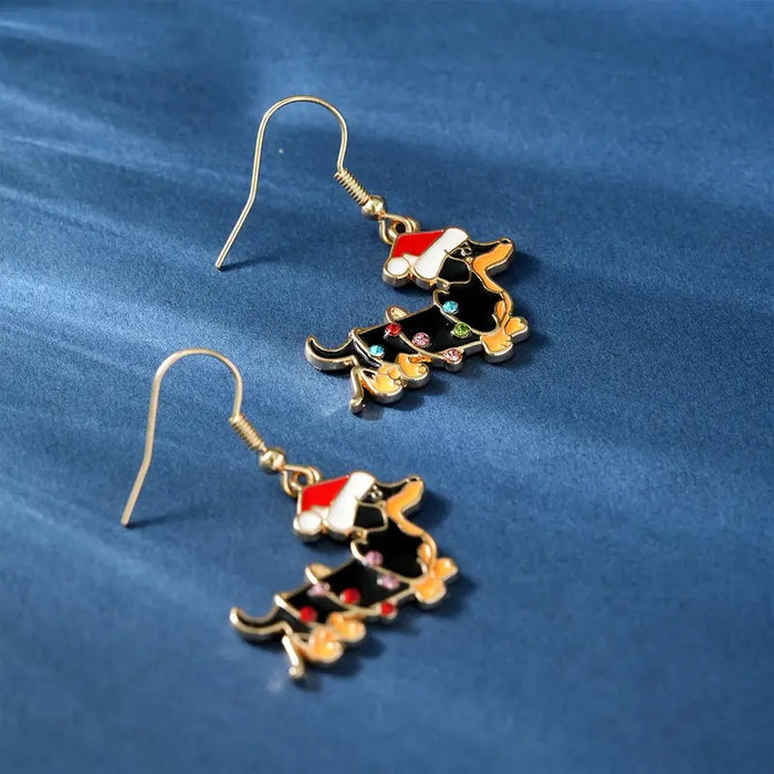 Wholesale Cute Christmas cartoon puppy earrings