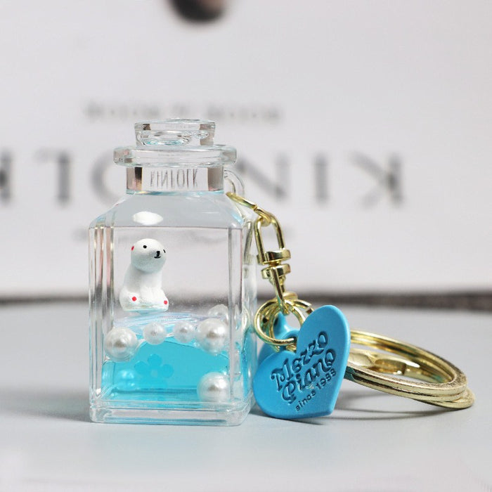 Wholesale Acrylic Floating Small Goldfish Drift Bottle Keychain JDC-KC-RunX018