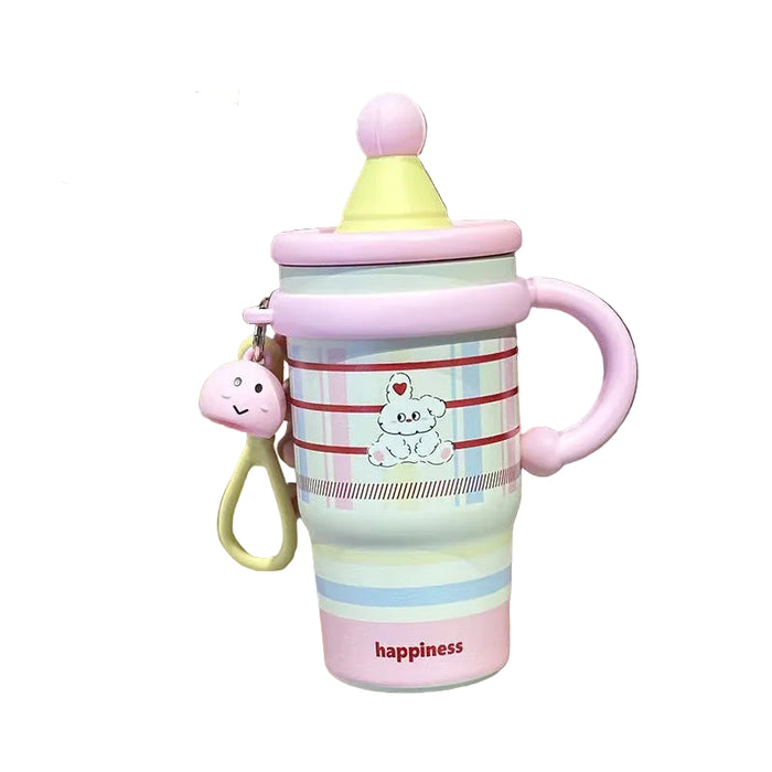 Wholesale Large capacity cute cartoon ice bullies cup with straw