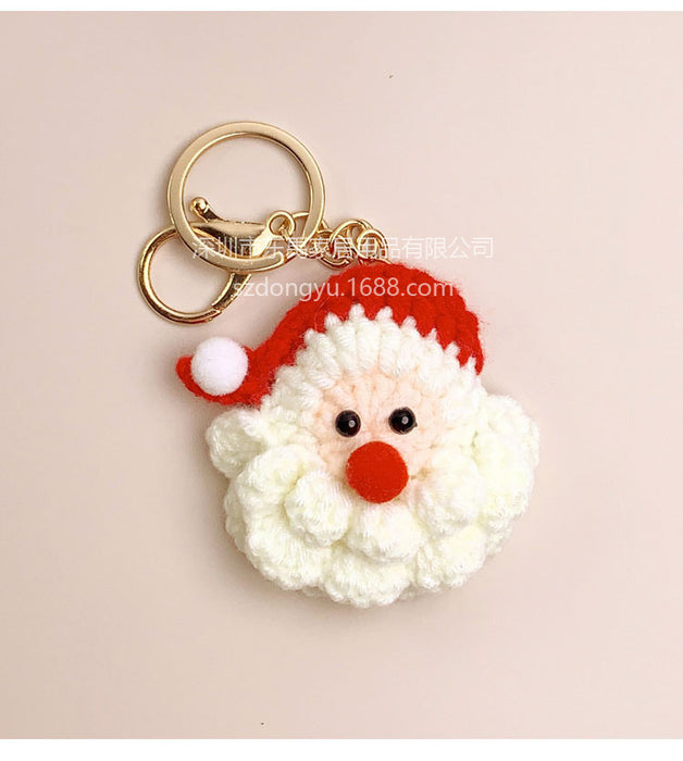 Wholesale Christmas Elements Hand Knitted Wool Keychains JDC-KC-DongY001