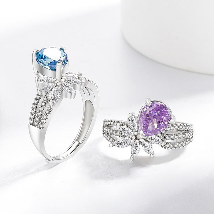 Wholesale Geometric Ice Flower Cut Ring  Real Gold Electroplated Fashion Jewelry Accessory for Boutique Resale