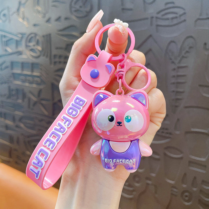 Wholesale PVC Electroplated Cartoon Cute Cat Keychain JDC-KC-YanG036