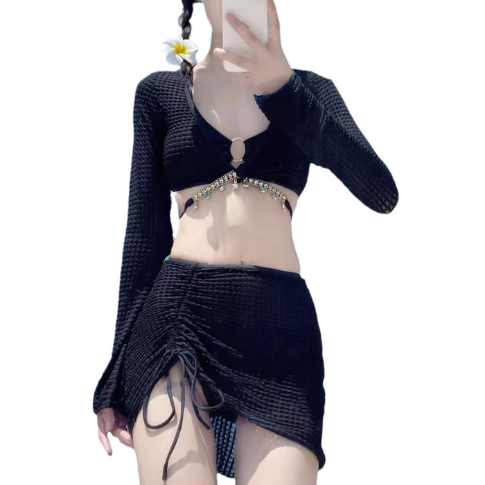 Wholesale Bikini 4-piece Split Swimsuit Long Sleeve Beach Vacation